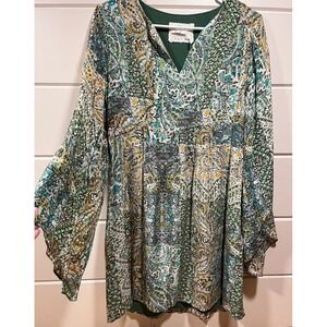 Floreat by Anthropologie Amelie 100% Silk Kimono Dress Whimsical Gypsy Women's 4